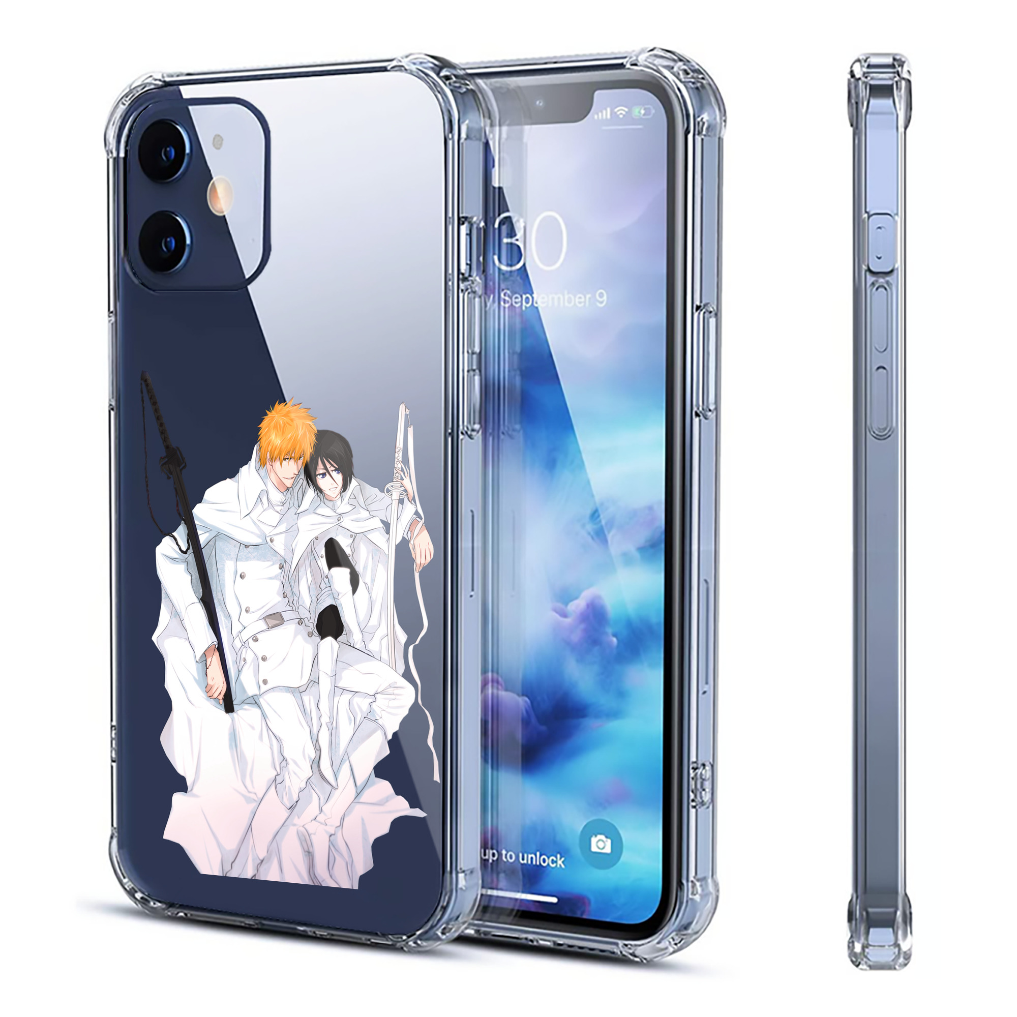 ブリーチ 黒崎一護（くろさき いちご）BLEACH Kurosaki Ichigo 【iPhone 12シリーズ対応】透明スマホケース（クリアソフトケース）